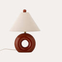 Panja Table Lamp, Red, Stonewear