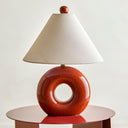 Panja Table Lamp, Red, Stonewear