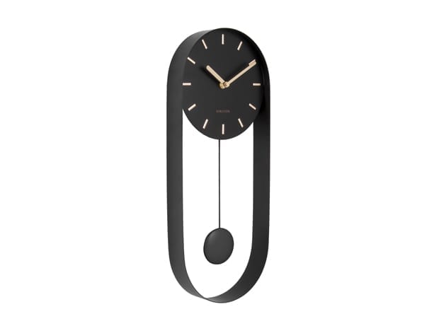 Pendulum Wall Clock Steel Black 50x20 X 4 8 Cm Pieces Ie - Modern Black Pendulum Wall Clock
