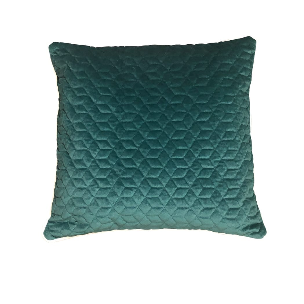 Quilted cushion - deep green | Pieces.ie